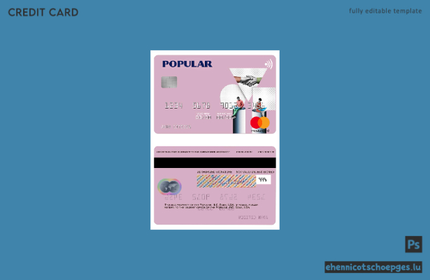 USA Popular, Inc. Bank Mastercard Beispielvorschau